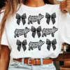 Coquette Cute Pig Graphic T-Shirt with leopard pig and bow print in multiple colors